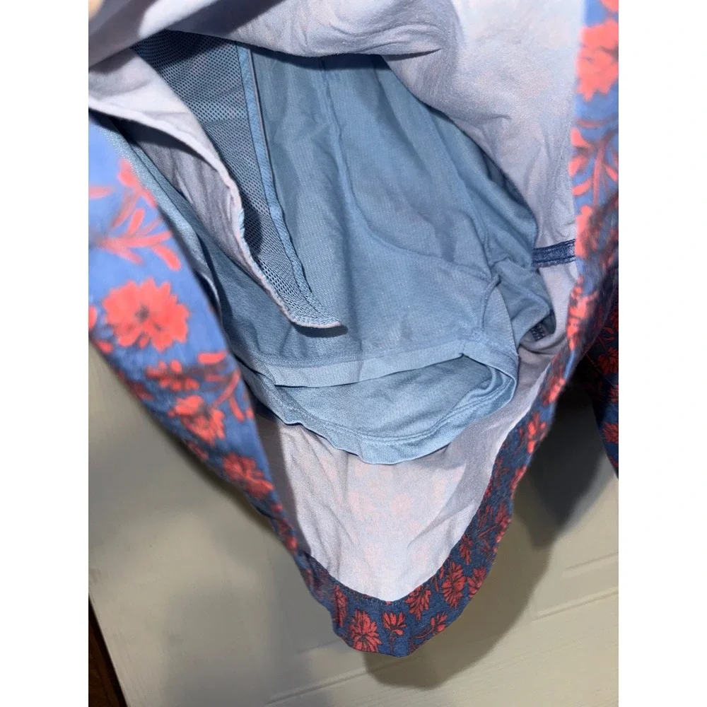 Fair Harbor Mens The Anchor Swim Shorts Floral Blue Red XXL 8 Inch Inseam